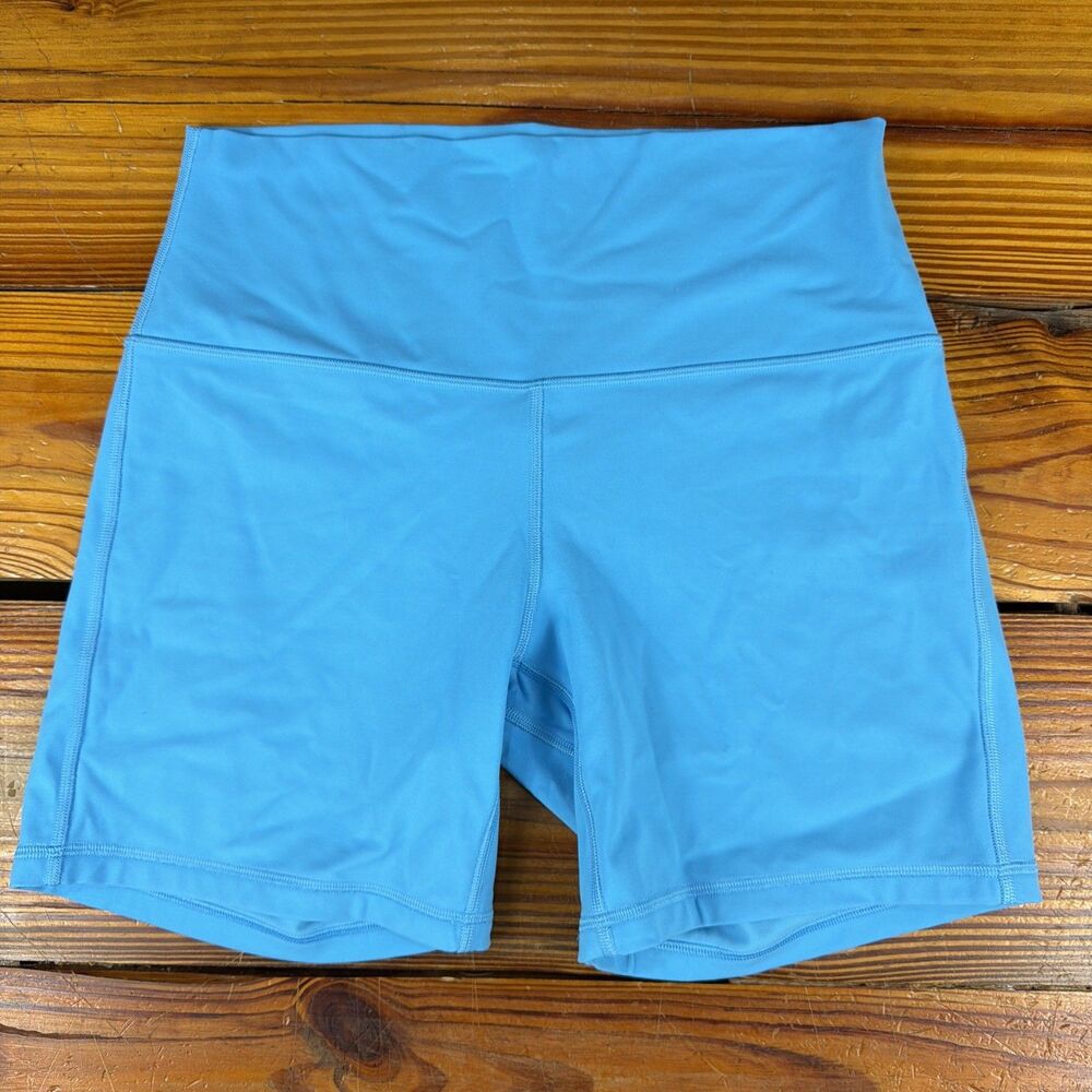 Lululemon Womens Align High-Rise Short Size 10 Cyan Blue LW7CK4S Nulu Yoga Biker